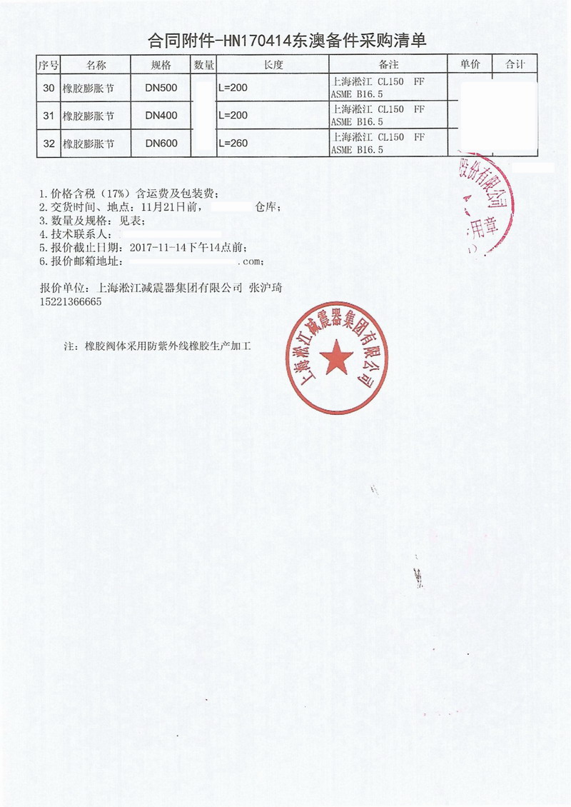 【中鋼集團(tuán)銅礦項(xiàng)目】配套橡膠接頭合同