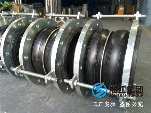 法蘭一端10一端16kg，長度320mm的DN350水泵雙球橡膠接頭